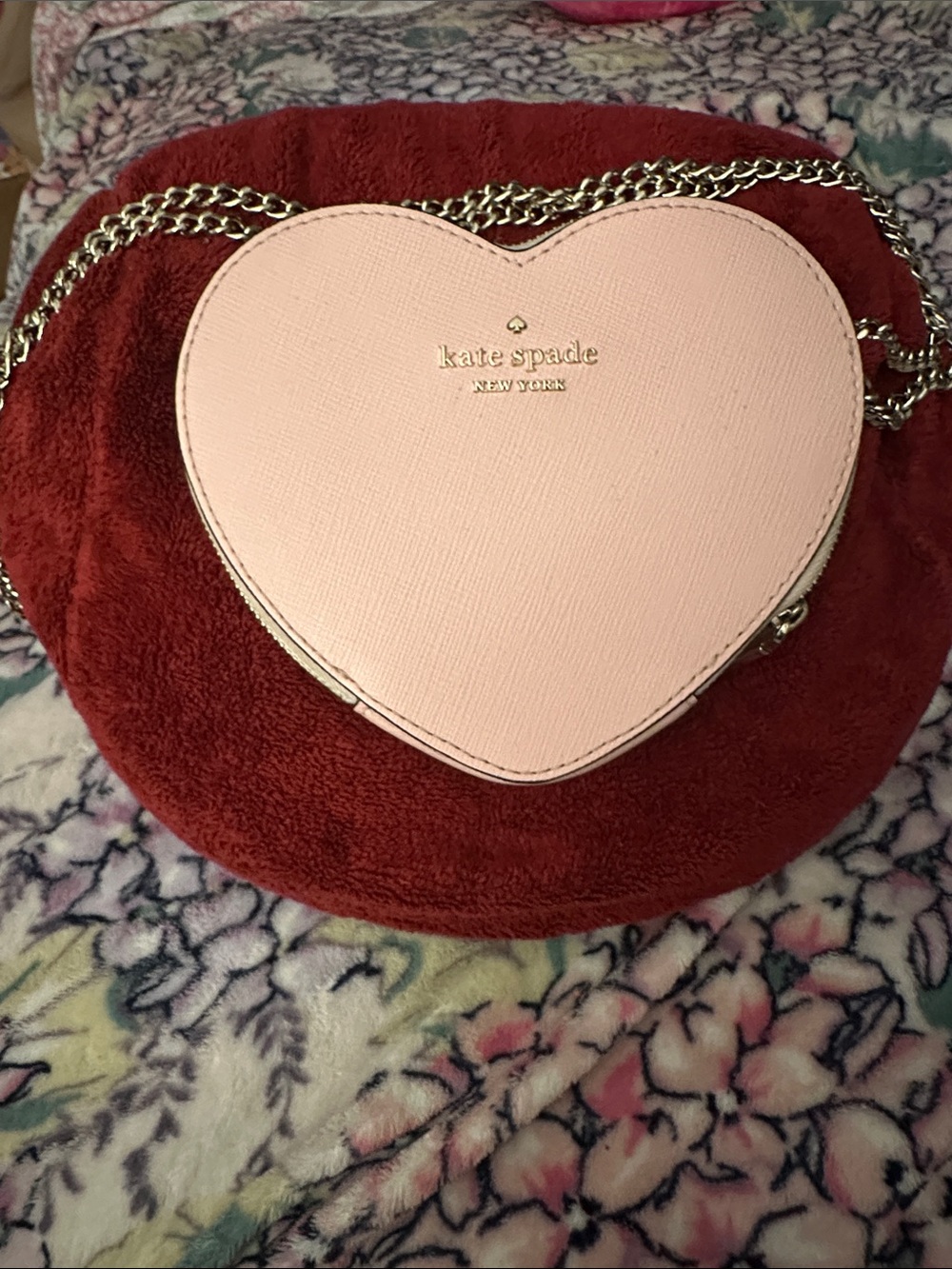 Kate Spade Love Shack Mini Heart Crossbody Light Pink Like New